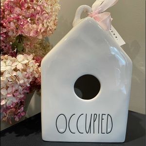 Rae Dunn “Occupied “ Bird House Decor Garden